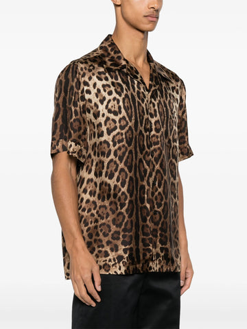 leopard print silk shirt