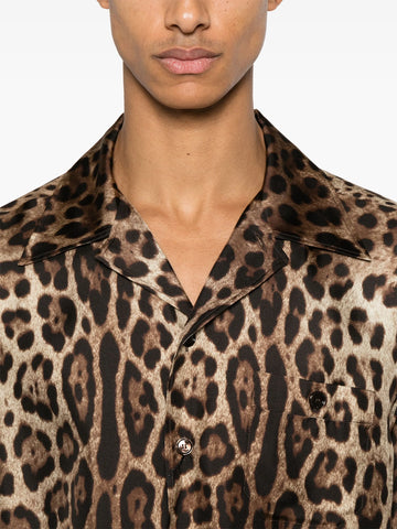 leopard print silk shirt