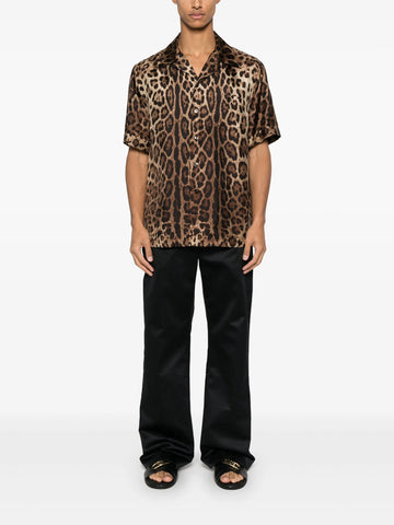 leopard print silk shirt