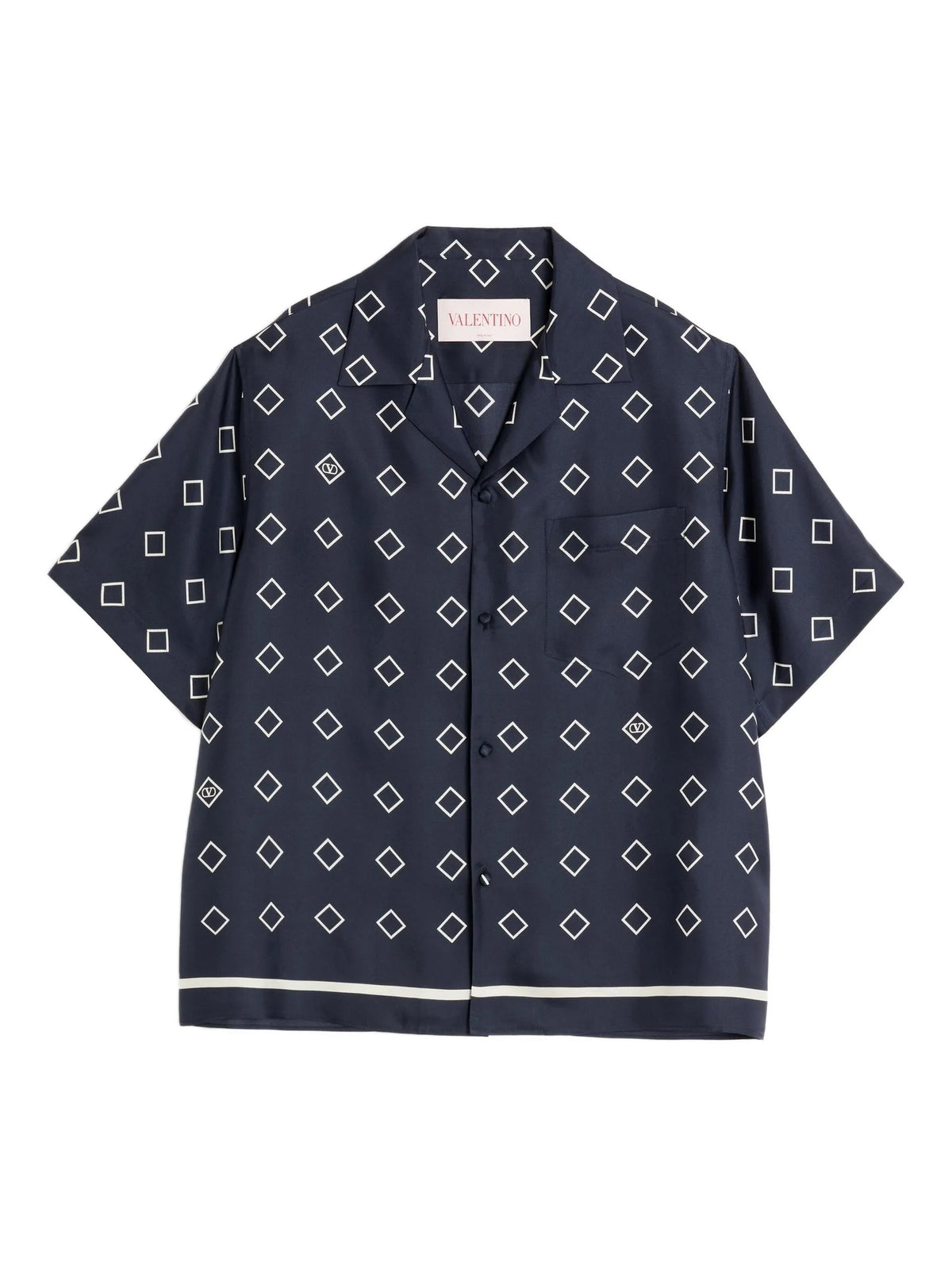 Opticool print silk bowling shirt