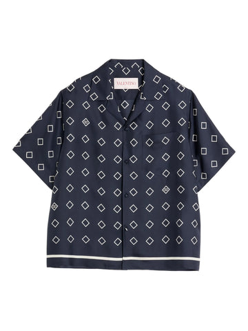 Opticool print silk bowling shirt