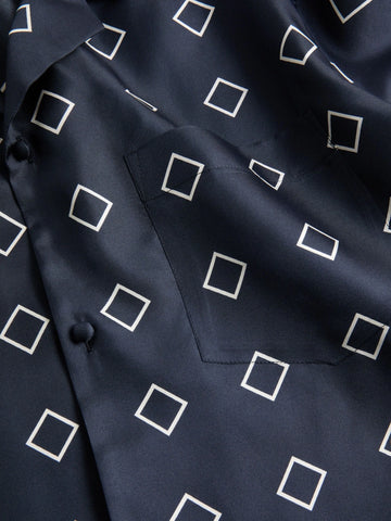 Opticool print silk bowling shirt