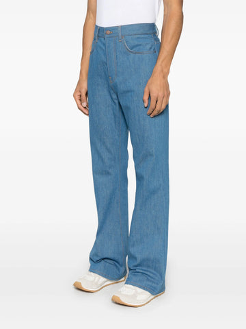 Crease flared jeans