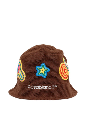 logo embroidered bucket hat