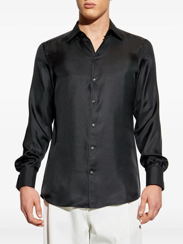 long sleeve silk shirt