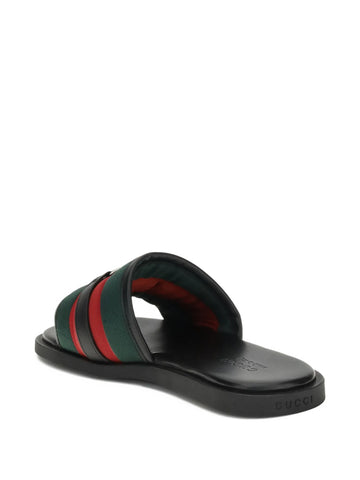Interlocking G web-stripe sandals
