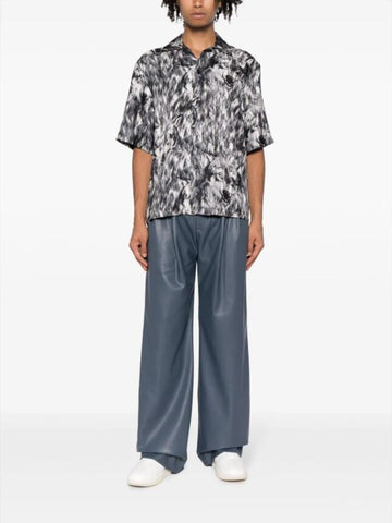 Wolf-print Silk Shirt