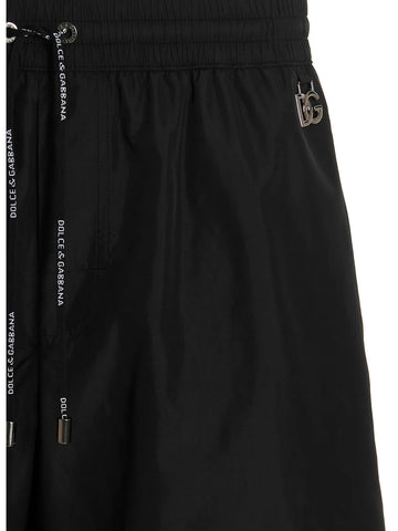 Logo Plaque Drawstring Swim Shorts