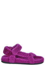 Feel Logo Detailed Shearling Sandals