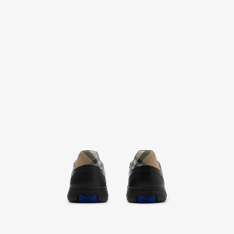 Leather and Check Terrace Sneakers