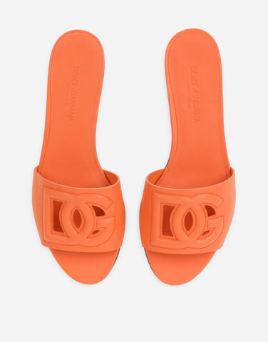Calfskin sliders with DG logo