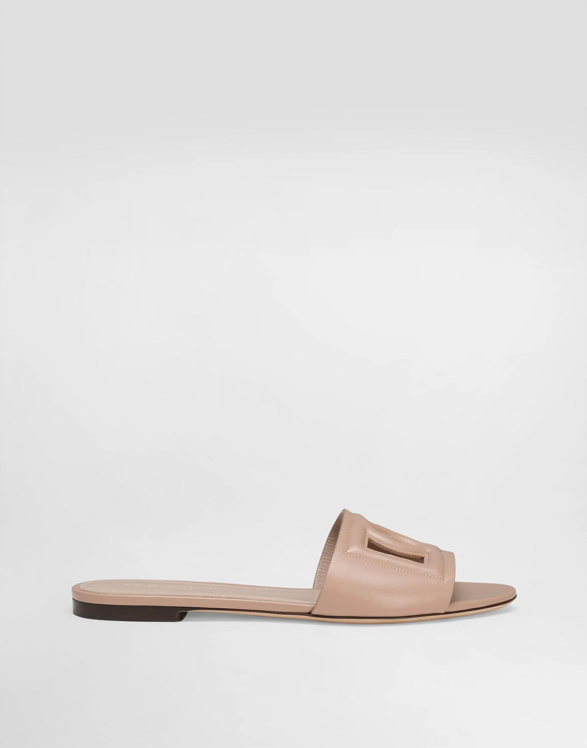 Calfskin slides with DG logo
