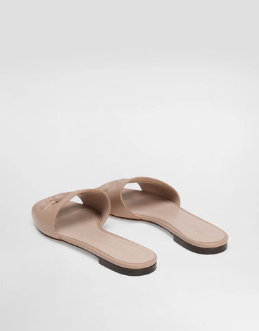 Calfskin slides with DG logo