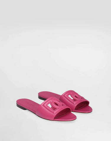 Calfskin slides with DG logo