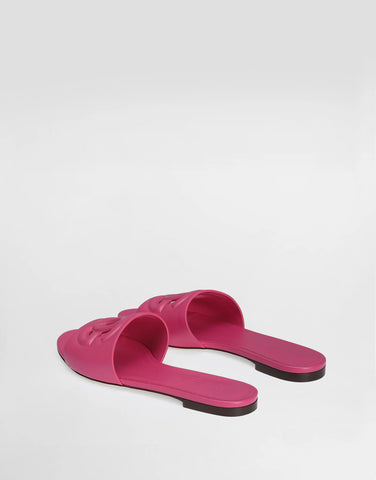Calfskin slides with DG logo