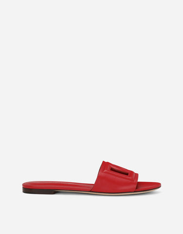 Calfskin sliders with DG logo