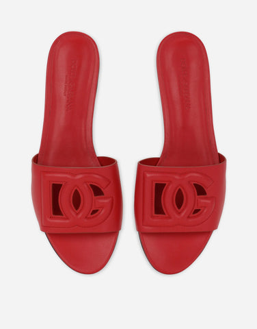 Calfskin sliders with DG logo