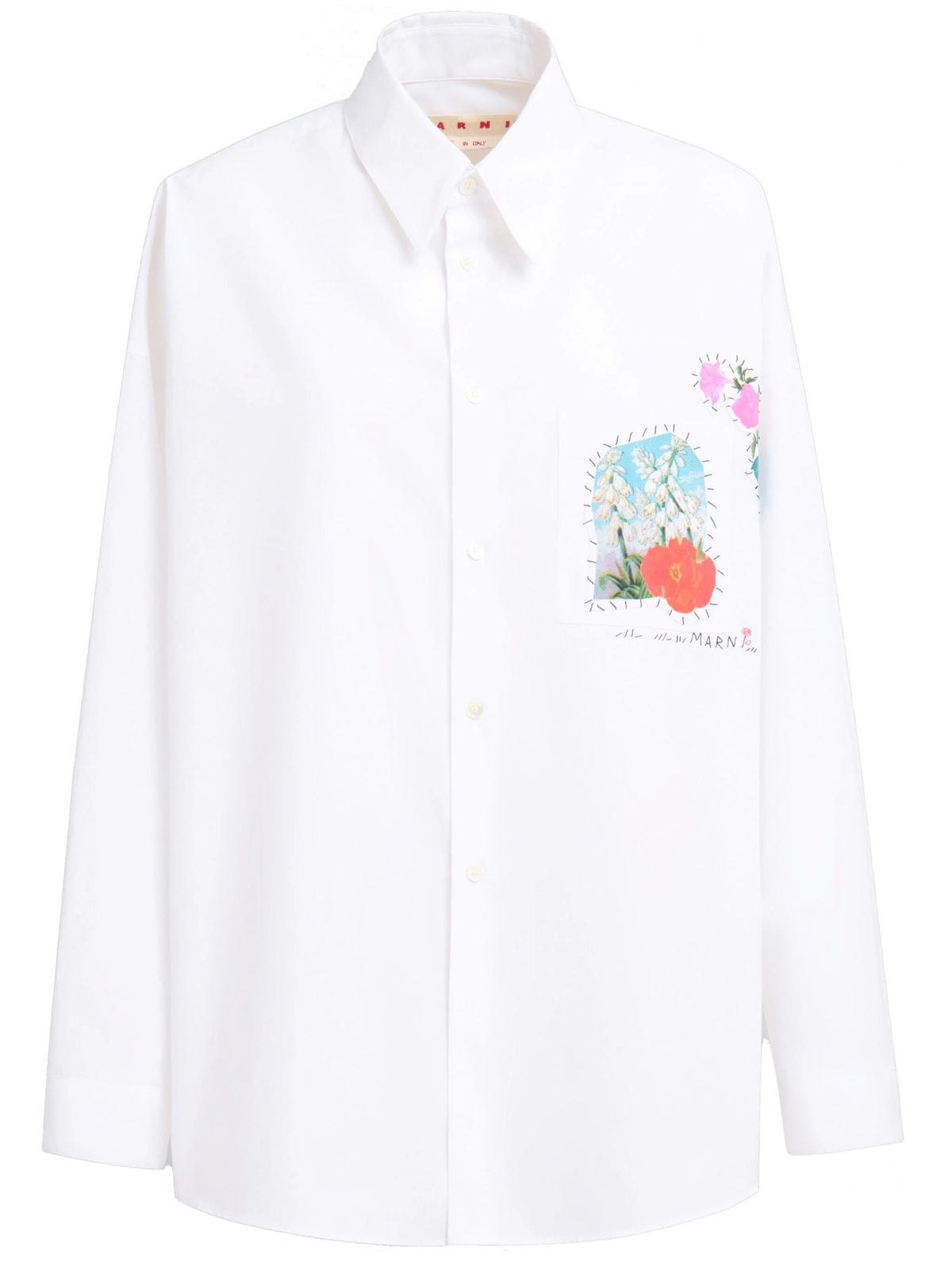 floral appliqué cotton shirt