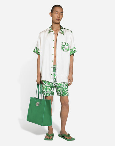 majolica print swim trunks