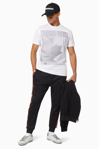 Leaf Print Graphic T-shirt in Cotton