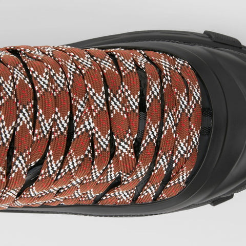 Lace Detail Leather and Nylon Arthur Sneakers