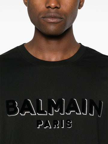 Flocked-logo cotton T-shirt