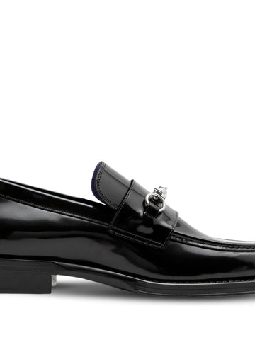 Barbed-wire leather loafers
