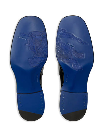 Barbed-wire leather loafers