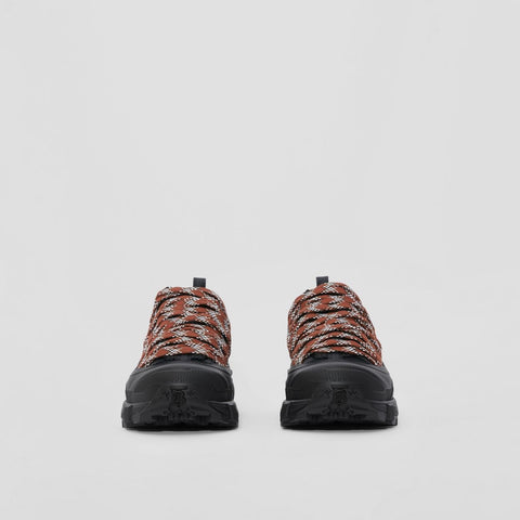 Lace Detail Leather and Nylon Arthur Sneakers