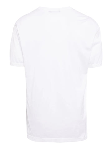 Logo-patch V-neck cotton T-shirt