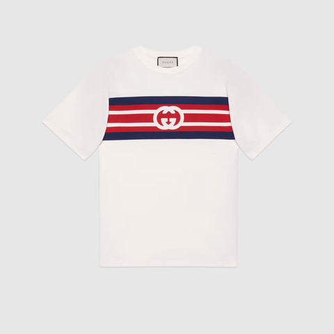 INTERLOCKING G STRIPE PRINT T-SHIRT