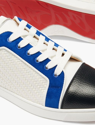 Louis Junior Color-block Woven-leather Trainers