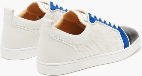 Louis Junior Color-block Woven-leather Trainers