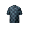 Damier Short-Sleeved Silk Shirt
