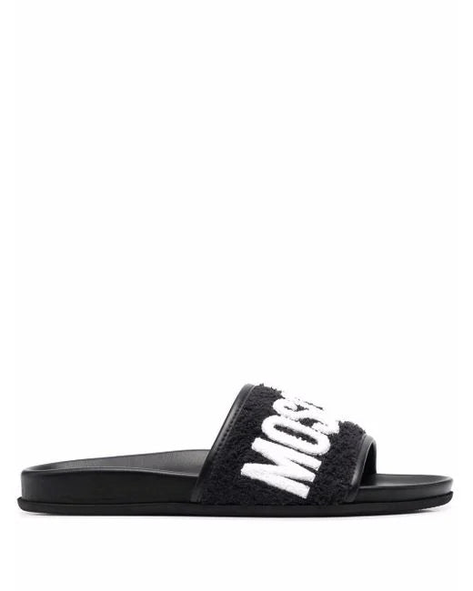 Men's Logo-lettering Leather Slides