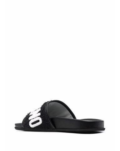 Men's Logo-lettering Leather Slides