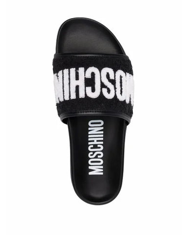 Men's Logo-lettering Leather Slides