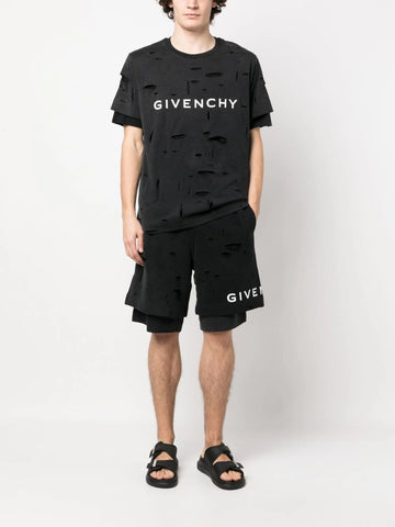 ripped logo-print T-shirt