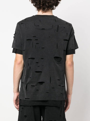 ripped logo-print T-shirt