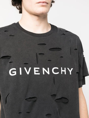 ripped logo-print T-shirt