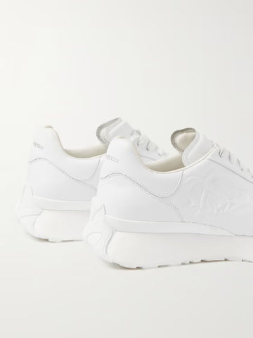 Sprint Runner Exaggerated-Sole Logo-Embossed Leather Sneakers