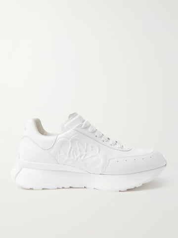Sprint Runner Exaggerated-Sole Logo-Embossed Leather Sneakers