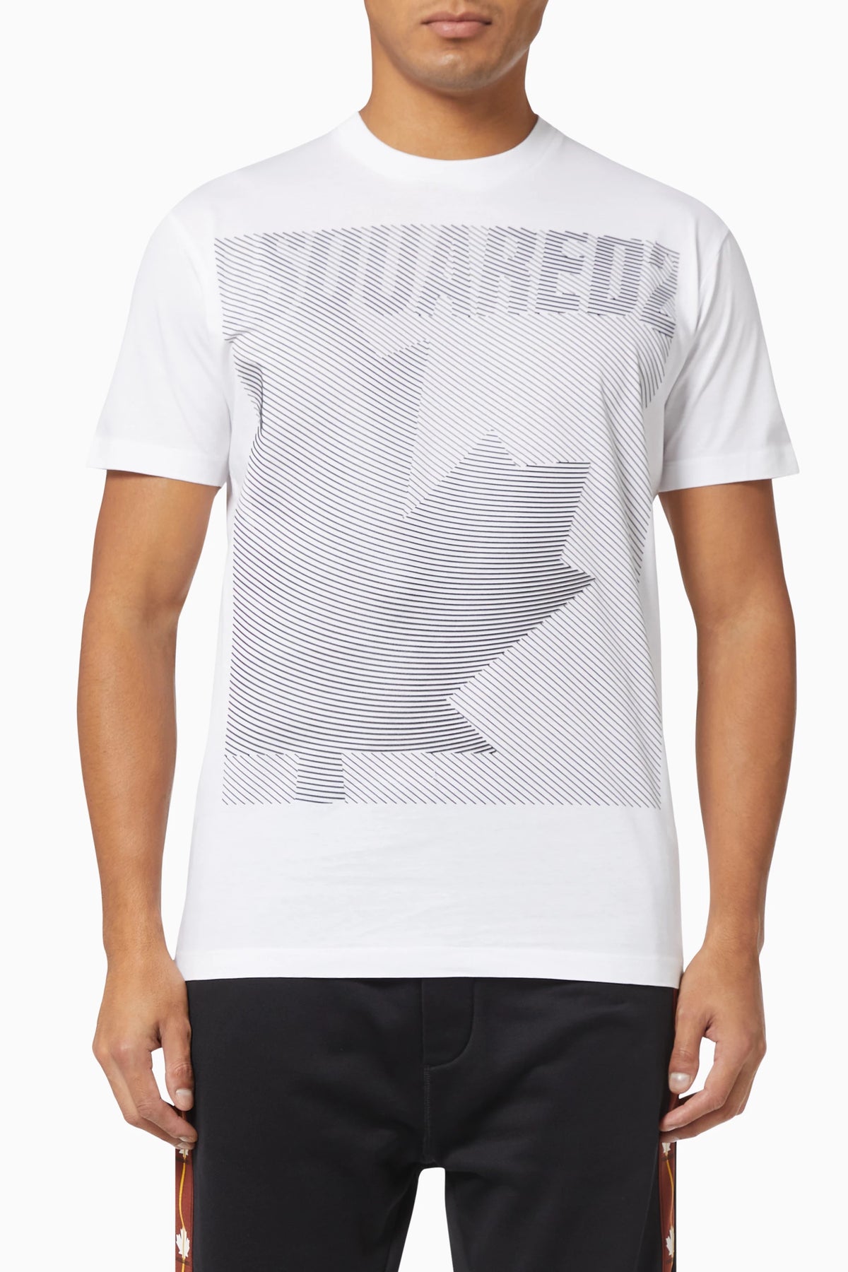 Leaf Print Graphic T-shirt in Cotton