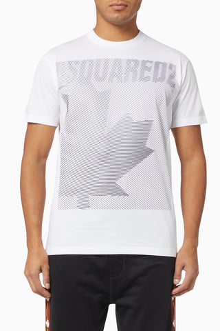 Leaf Print Graphic T-shirt in Cotton